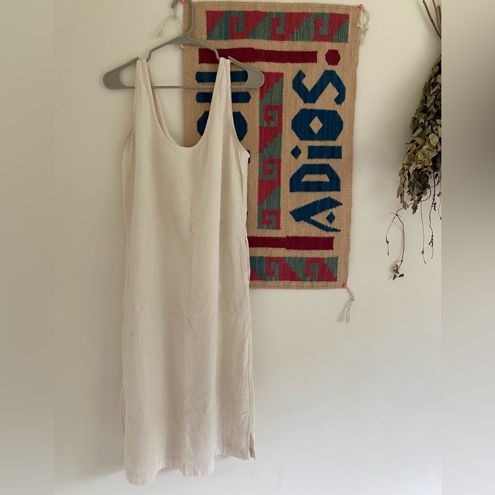 PO EM LINEN POD DRESS IN NATURAL